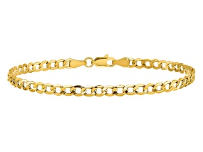 14K Yellow Gold 3.35MM Semi-Solid Curb Link Chain