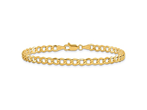 14K Yellow Gold 4.3MM Semi-Solid Curb Link Chain - VG299 | JTV.com