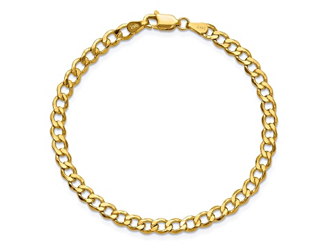 14K Yellow Gold 4.3MM Semi-Solid Curb Link Chain