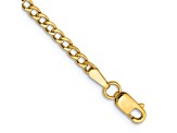 14k Yellow Gold 2.5mm Semi-Solid Curb Link Chain 7 inches