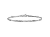 14k White Gold 2.5mm Semi-Solid Curb Link Chain 7 inches