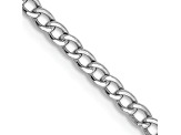 14k White Gold 2.5mm Semi-Solid Curb Link Chain 7 inches