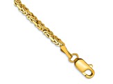 14k Yellow Gold 2mm Byzantine Chain 7 inches