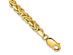 14k Yellow Gold 4mm Byzantine Chain. Available in sizes 7 or 8 inches.