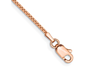 14k Rose Gold 1.0mm Box Chain. Available in sizes 7 or 8 inches