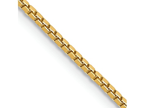 14k Yellow Gold 1.1mm Box Chain. Available in sizes 7 or 8 inches.
