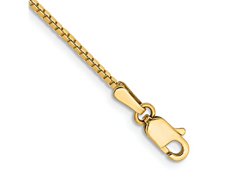 14k Yellow Gold 1.1mm Box Chain. Available in sizes 7 or 8 inches.