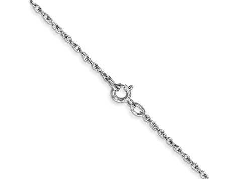 14k White Gold 0.8mm Polished Light Baby Rope Chain 16"