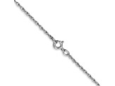 14k White Gold 0.8mm Polished Light Baby Rope Chain 16"