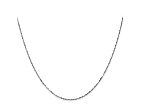 14k White Gold 0.8mm Polished Light Baby Rope Chain 18"