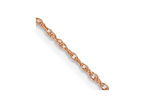 14k Rose Gold 0.8mm Light-Baby Rope Chain 18"