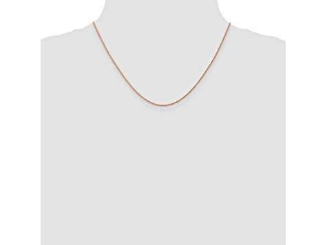 14k Rose Gold 0.8mm Light-Baby Rope Chain 18"