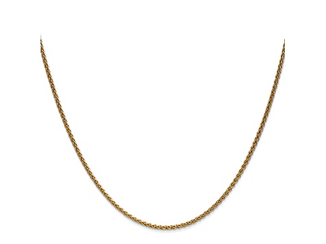 14k Yellow Gold 1.65mm Solid Polished Wheat Chain 16"