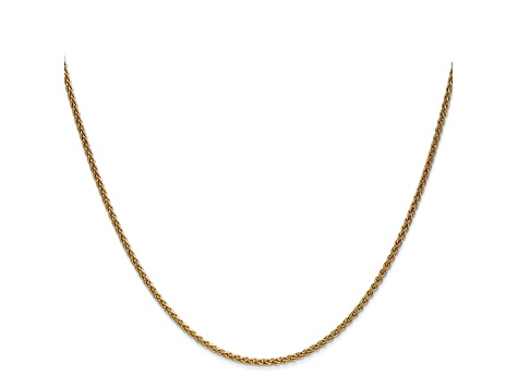 14k Yellow Gold 1.65mm Solid Polished Wheat Chain 24"
