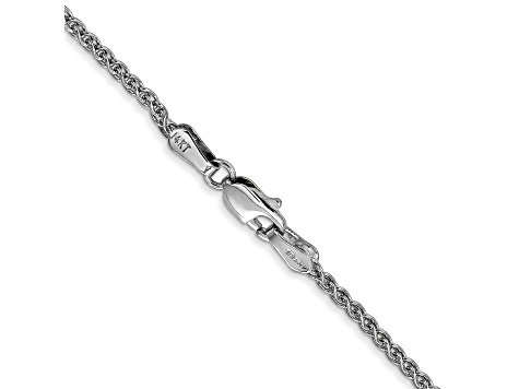 14k White Gold 1.65mm Solid Polished Wheat Chain 16"