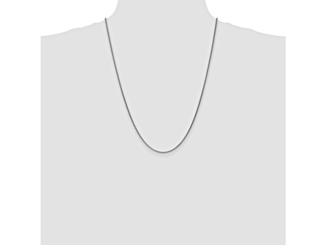 14k White Gold 1.65mm Solid Polished Wheat Chain 24"