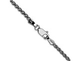 14k White Gold 2mm Solid Polished Wheat Chain 16"