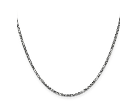 14k White Gold 2mm Solid Polished Wheat Chain 18"