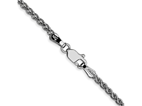 14k White Gold 2mm Solid Polished Wheat Chain 24"