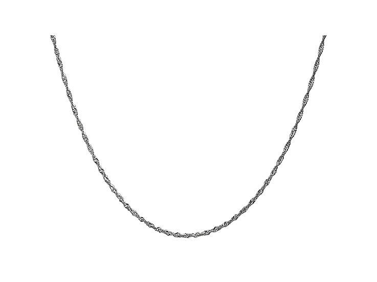 14k White Gold 1.4mm Singapore Chain 18"