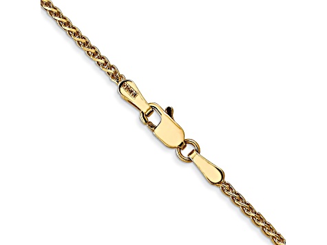 14k Yellow Gold 1.4mm Diamond Cut Wheat Chain 18"