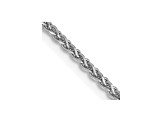 14k White Gold 1.4mm Solid Diamond Cut Wheat Chain 16"