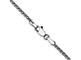 14k White Gold 1.4mm Solid Diamond Cut Wheat Chain 18"