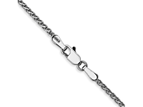 14k White Gold 1.4mm Solid Diamond Cut Wheat Chain 20"