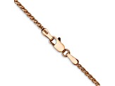 14k Rose Gold 1.40mm Wheat Chain 18"