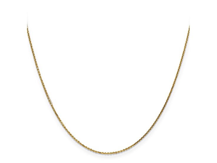 14k Yellow Gold 0.95mm Diamond Cut Cable Chain 16 Inches