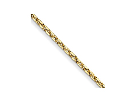 14k Yellow Gold 0.95mm Diamond Cut Cable Chain 16 Inches