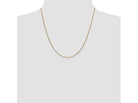 14k Yellow Gold 0.95mm Diamond Cut Cable Chain 20 Inches