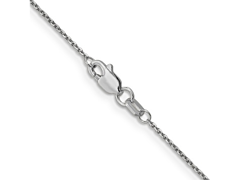 14k White Gold 0.95mm Solid Diamond Cut Cable Chain 24 Inches