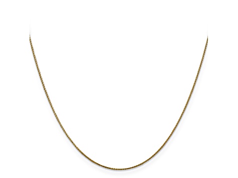 14k Yellow Gold Diamond Cut 0.65mm Wheat Pendant Chain 16 Inches