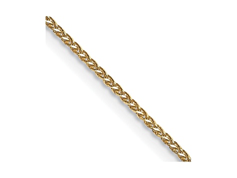 14k Yellow Gold Diamond Cut 0.65mm Wheat Pendant Chain 18 Inches