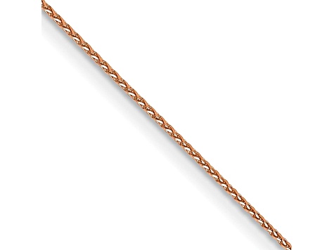 14k Diamond Cut Rose Gold 0.65mm Wheat Chain 16 Inches