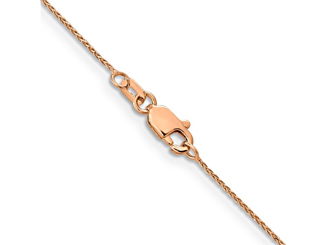 14k Diamond Cut Rose Gold 0.65mm Wheat Chain 16 Inches