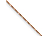 14k Diamond Cut Rose Gold 0.65mm Wheat Chain 18 Inches