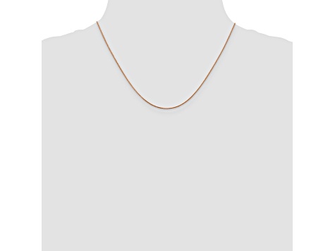 14k Diamond Cut Rose Gold 0.65mm Wheat Chain 18 Inches