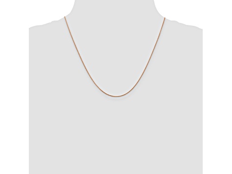 14k Diamond Cut Rose Gold 0.65mm Wheat Chain 20 Inches