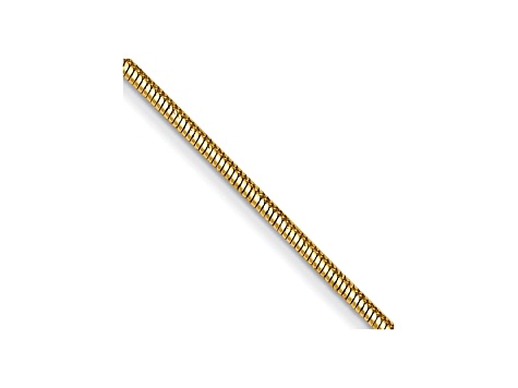 14k Yellow Gold 0.80mm Round Snake Chain 24 Inches