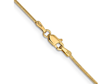 14k Yellow Gold 1.1mm Round Snake Chain 16 Inches
