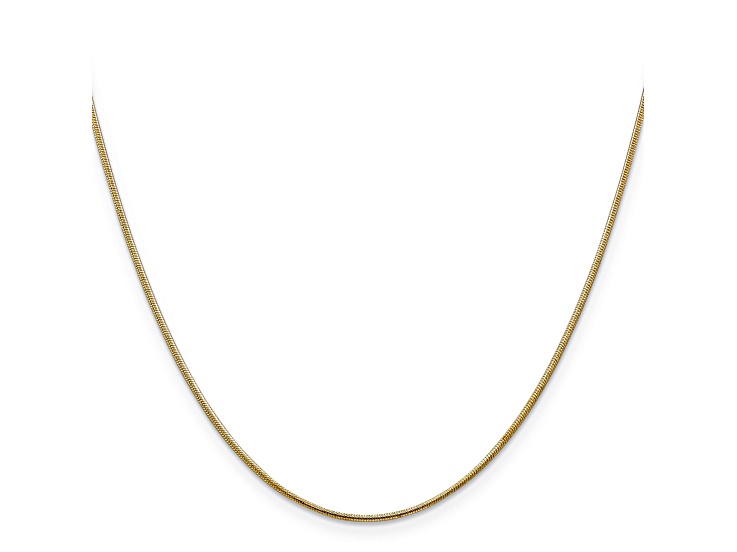 14k Yellow Gold 1.1mm Round Snake Chain 20 Inches