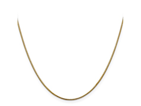 14k Yellow Gold 1.1mm Round Snake Chain 24 Inches