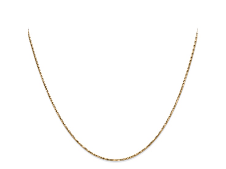 14k Yellow Gold 1.4mm Round Snake Chain 16 Inches