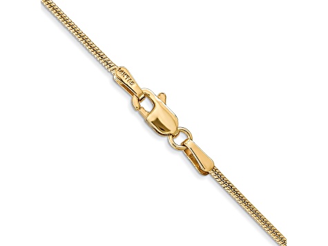 14k Yellow Gold 1.4mm Round Snake Chain 16 Inches