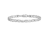 14k White Gold 4.5mm Concave Anchor Chain