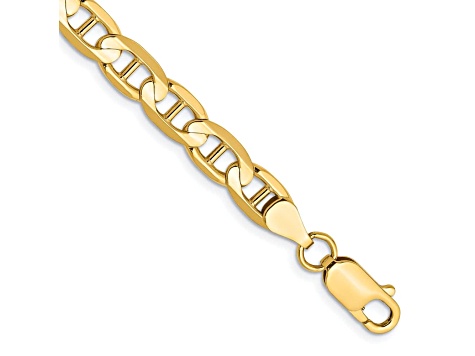 14k Yellow Gold 6.25mm Concave Anchor Chain