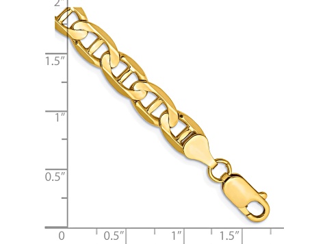 14k Yellow Gold 7mm Concave Anchor Chain