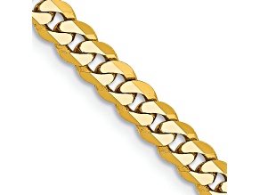 14k Yellow Gold 3.2mm Beveled Curb Chain